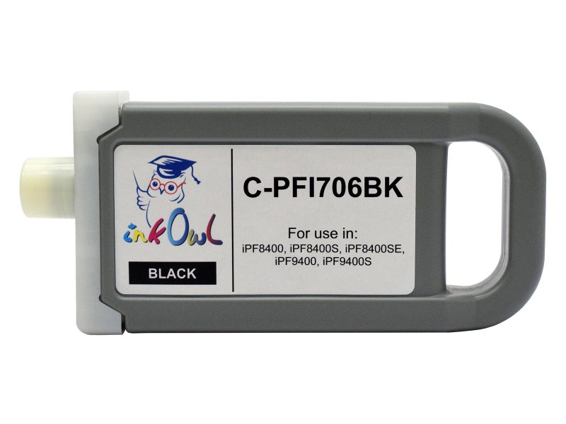 InkOwl Compatible Ink Cartridge Replacement for Canon PFI-706BK (700ml, Black) for iPF8400, iPF8400S, iPF8400SE, iPF9400, iPF9400S Printers - Image 2